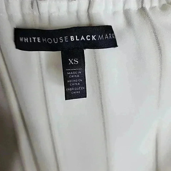WHITE HOUSE BLACK MARKET Off The Shoulder Stripe‎ Blouse Size XS Top Shirt EUC - Picture 4 of 9